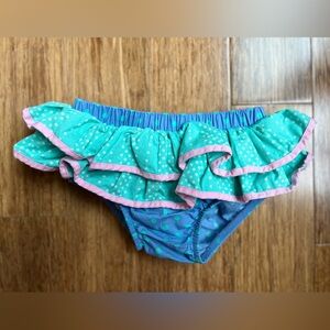 Matilda Jane Ruffled Diaper Cover - Blue and Green 6-12m. 1414